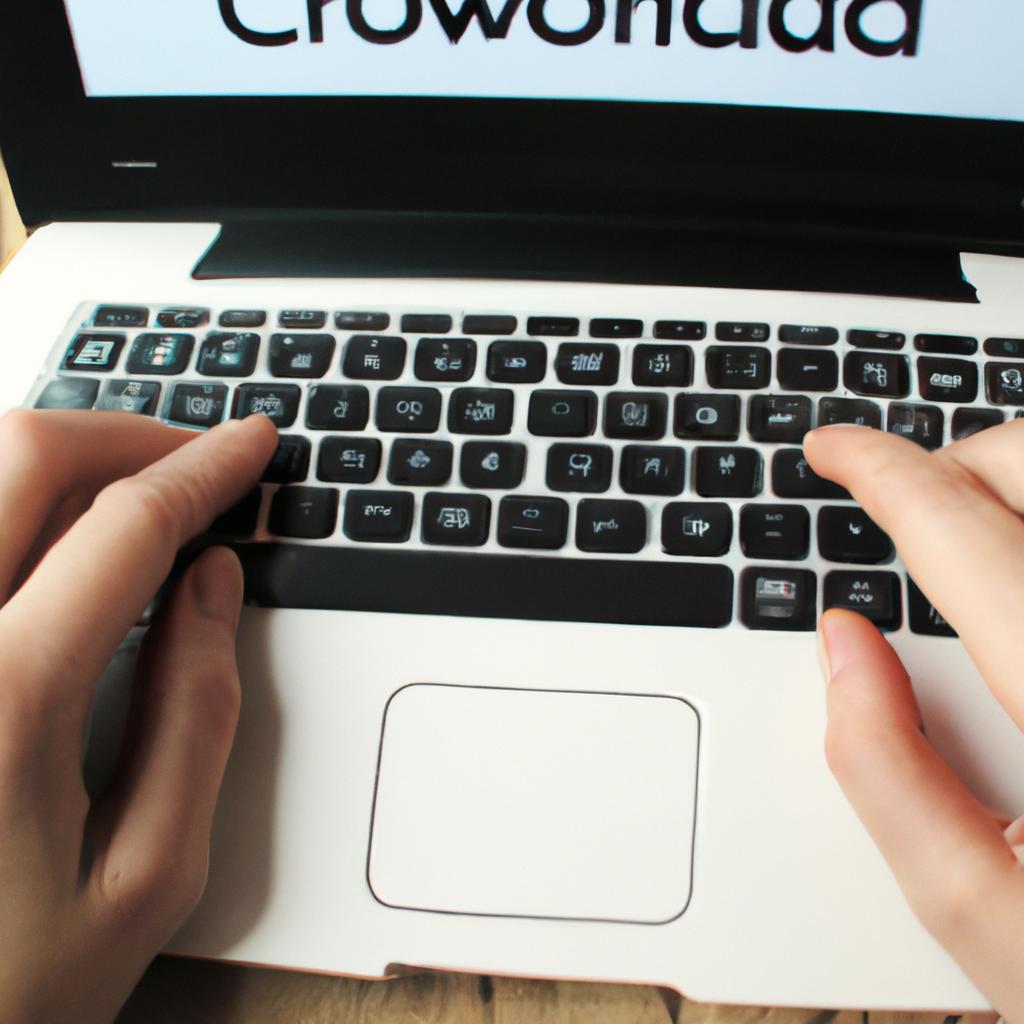Person using laptop for crowdfunding